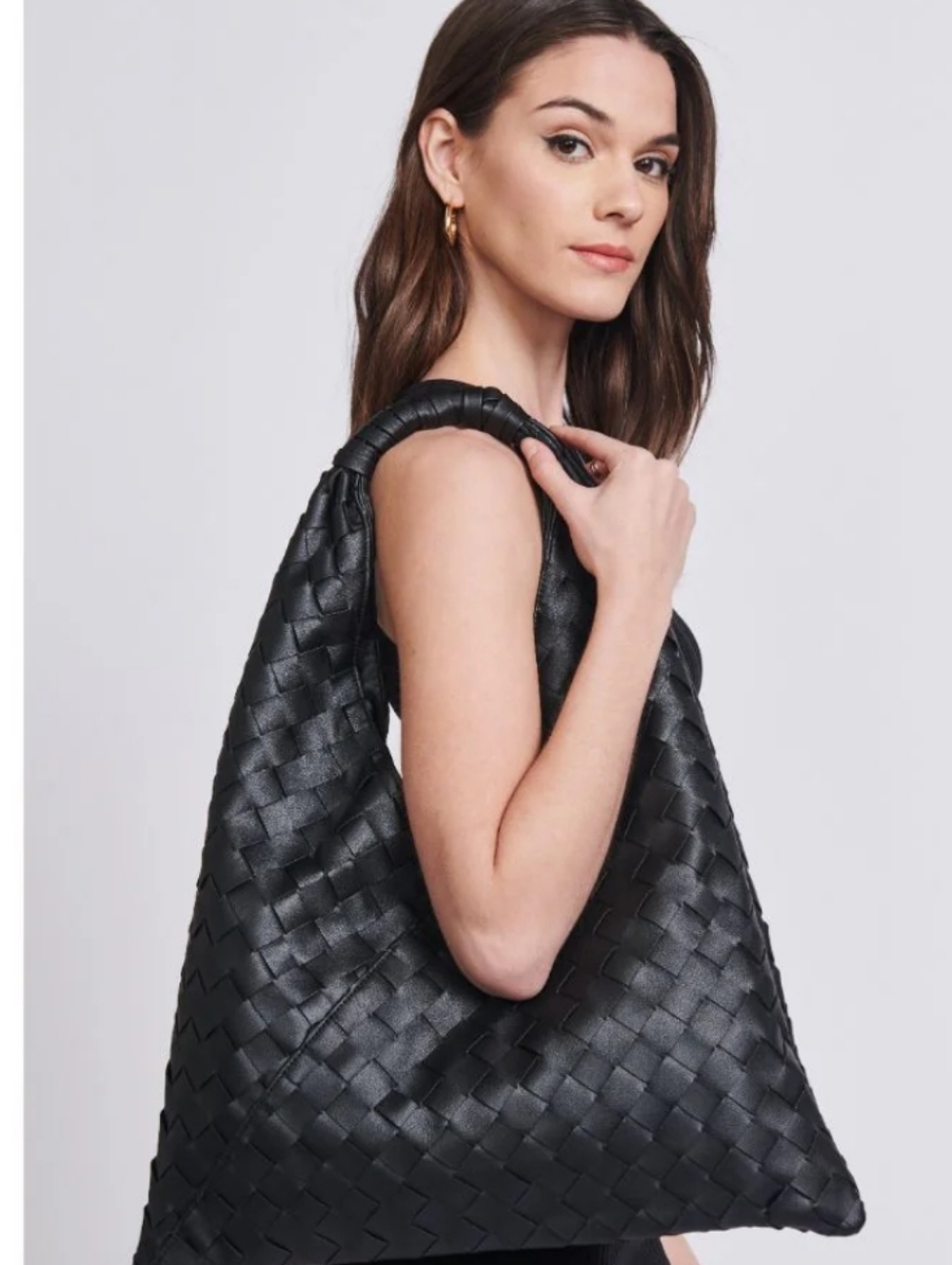 Moda Luxe Harley Hobo Black Woven Shoulder Bag